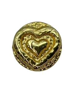 Bottone Bombato Metallo Tondo Asola Gambo Modello Cuore Oro Misura 2,8 Cm VD-G28 - Imagen 1 de 3