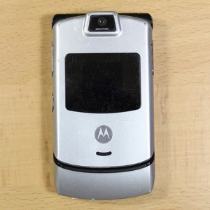 Téléphone portable vintage Motorola RAZR V3 Verizon argent pour pièces #129 - Photo 1 sur 3