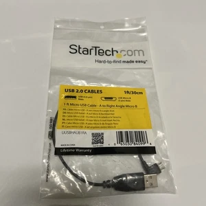 Startech 1 Ft Micro Usb Cable - A To Right Angle Micro B - Type A Male Usb - - Picture 1 of 2