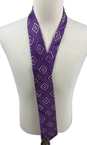Ted Baker London Purple Silk Geometric Made In USA Mens Neck Tie - Picture 1 of 5