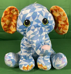 Fiesta Crystal Critters Blue Elephant Plush Geometric 14.5" Stuffed Toy Lovey - Picture 1 of 11