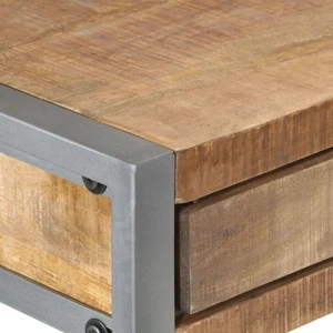 Rough Mango Wood Desk 108x50x75cm Wooden Living Room Table Furniture vidaXL - Picture 1 of 10