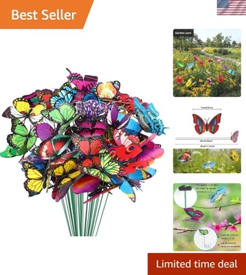 Beautiful 75 Pcs PVC Butterfly Decorations - Waterproof Garden Stakes for Charm - Image 1 of 4