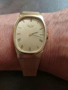 Longines cuerda a mano vintage reloj de pulsera para hombre esfera dorada con... - Imagen 1 de 7