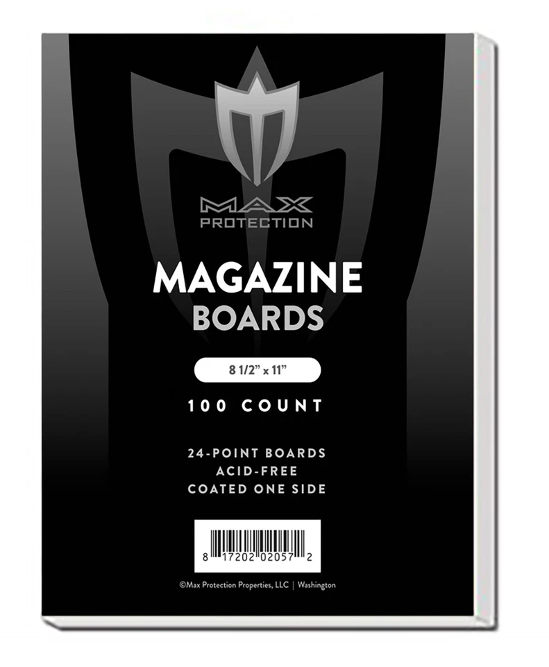 MAX PROTECTION 500 Max Pro Magazine 8.5x11 Document Size Acid Free White Backing Boards backer