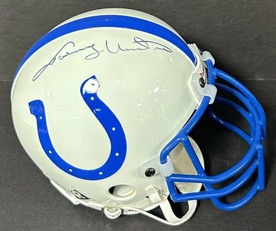 Johnny Unitas Signed Throwback Baltimore Colts Mini Helmet Autograph JSA LOA HOF - Image 1 of 4