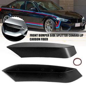 2pcs Carbon Fiber Front Bumper Side Splitter Canard Lip For BMW M3 F80 F82/F83 - Picture 1 of 9
