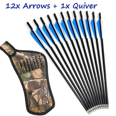 Flechas de carbono de tiro con arco pernos de ballesta de 20 pulgadas +/o flecha carcaj arco práctica de caza Foto 1 de 4