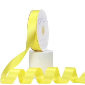 Kryvus zitronengelb Satinband, doppelseitig 1 Zoll x 50 Yards Zitronengelb - Bild 1 von 6