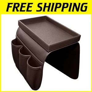 Brown Sofa Remote Control Holder with Snack Tray - Picture 1 of 9