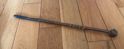 Vintage Unusal Cobre* e Metal Fire Poker com esfera cabo preto raro 55cm - Imagem 1 de 4