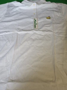 The Masters Golf Slazenger Polo Shirt Men Size Large White Short Sleeve - Picture 1 of 3