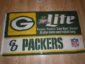 Bandera gráfica visual GB Packers Miller Lite Vanguard. Miller Brewing Company, Milw - Imagen 1 de 11