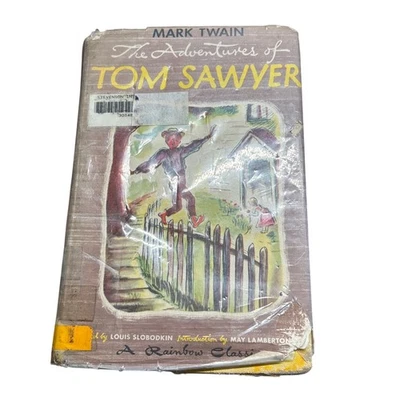 1946 Adventures of Tom Sawyer Ex Library Rainbow Classics POOR Color Illustratio - Image 1 of 4
