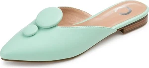 Journee Collection Mallorie Damen-Pantoletten mit Knöpfen Ballerinas, neuwertig Größe 10M - Bild 1 von 4