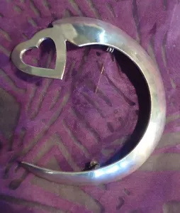 Mexico 925 sterling crescent Moon Star Pin Brooch vintage FREE SHIP - Picture 1 of 7