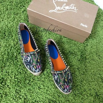 NUEVO EN CAJA Alpargatas Christian Louboutin Spike Tachonadas Floral Lona Talla 35 Foto 1 de 4