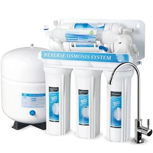 Sistema de agua potable RO de ósmosis inversa de 6 etapas con filtro alcalino de pH+ 75GPD - Imagen 1 de 8