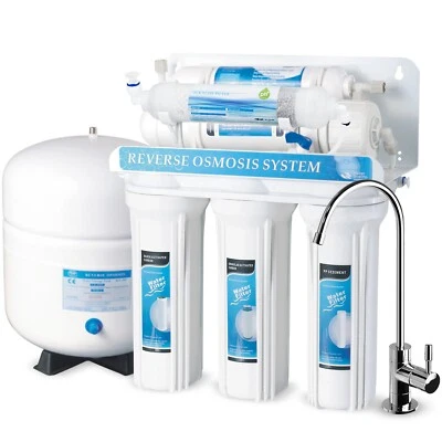6 Stage Reverse Osmosis RO Drinking Water System with Alkaline pH+ Filter 75GPD - Image 1 of 4
