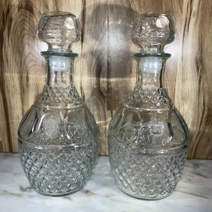 Two Vintage Glass Decanters 10” X 5” - Picture 1 of 12