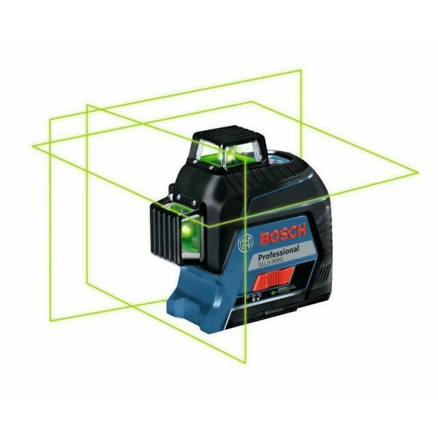 Bosh GLL3-330CG 360⁰ Connected Green-Beam Three-Plane Leveling and Alignment-Line Laser - Black/Blue