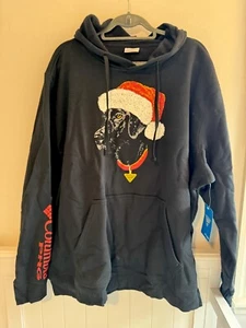 New Columbia Men's PHG Heritage Hoodie, Black/Red Santa Hat, XXL - Picture 1 of 4
