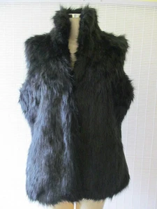 G BY GIULIANA RANCIC BLACK FAUX FUR/FAUX LEATHER SLEEVELESS VEST SIZE M - NWT - Picture 1 of 6