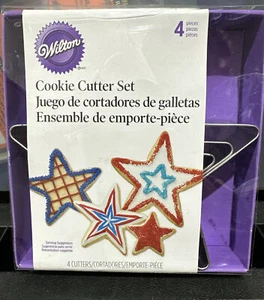 Wilton Star Shaped Metal Nesting Cookie Cutters - Set of 4 - New - Picture 1 of 2