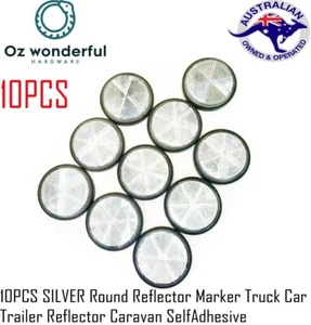 10pc White Round Reflector Marker Truck Car Trailer Reflector Self Adhesive - Picture 1 of 3
