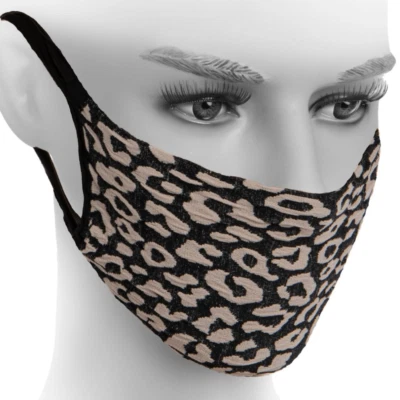 Fiore Leopard Print Animal Print Reusable Microfiber Stretchy Face Mask - Image 1 of 4