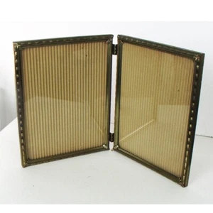 Marco de Foto Vintage Metal En relieve Doble Standing Vidrio Plegable Gran Detalle - Imagen 1 de 12