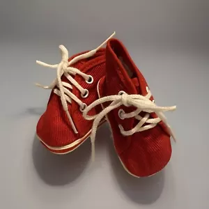 68 X 30mm High TOP Red SNEAKERS- Red TENNIS Shoes, Fits Some 18" Dolls - Picture 1 of 4