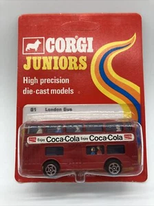 1973 Corgi #81 London Bus Coca-Cola (Extremely Rare Red Card) - Picture 1 of 7