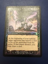 MTG - Gravestorm - FOIL - Odyssey - NM Looking Front With Minor Scuffs/LP Backs