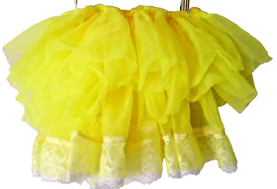 无品牌蓬蓬裙女孩五颜六色黄色弹力轻便趣味短款 S 码 — 第 1/4 张图片