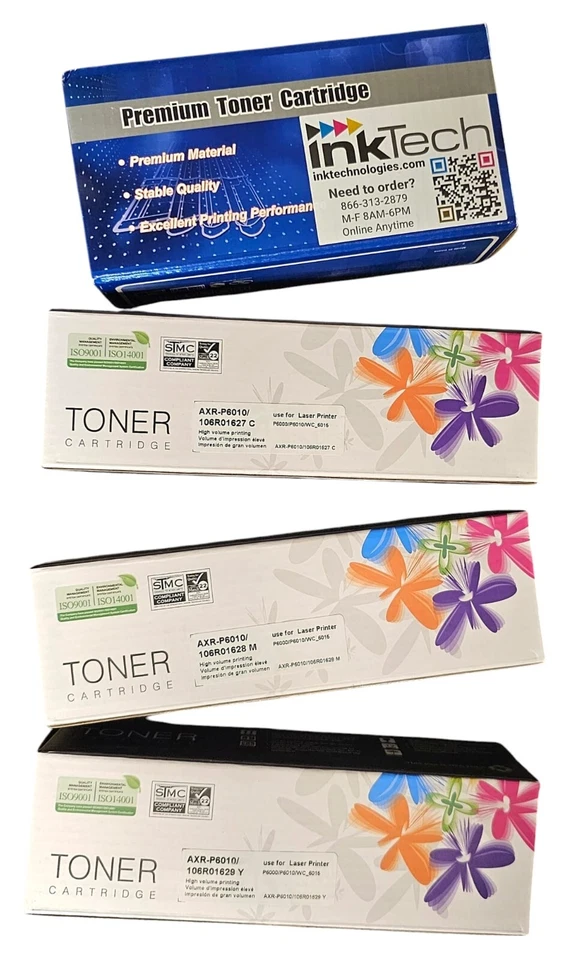4 Compatible XEROX CYMK Toner Cartridges for Phaser 6000 6010 WorkCentre 6015 - Image 1 of 1