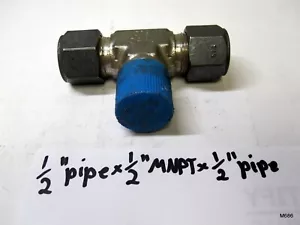 Parker CPI 1/2" Tube O.D X 1/2" Male NPT Branch Tee 316SS 8-8-8 SBZ-SS - Picture 1 of 3