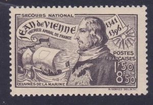 France B133 MNH OG 1942 Jean de Vienne 1st Admiral of France Issue Very Fine - Picture 1 of 1