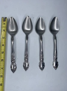 "Juego de 4 cucharaditas de cucharaditas National Rose & Leaf cubiertos de acero inoxidable Japón de 7,5""" - Imagen 1 de 6