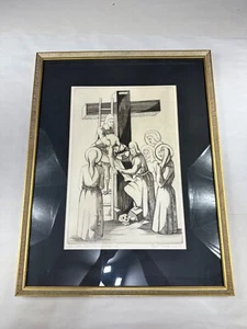 Ray H. French Etching Signed Art Print 1959 "Jesus Taken Down From the Cross" - Picture 1 of 12