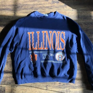 Vintage 90s Illinois Fighting Illini Hanes Crewneck Sweatshirt XXL 2XL - Picture 1 of 12