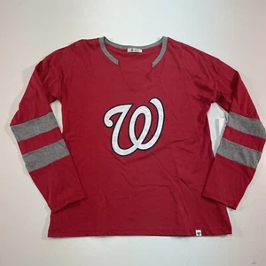 NWT $40 '47 Women's M Washington Nationals Red Celeste Long Sleeve T-Shirt - Picture 1 of 12
