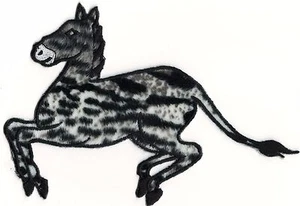 Running Jungle Safari Furry Zebra Embroidery Patch - Picture 1 of 1