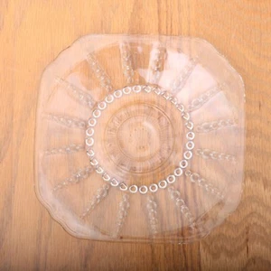 Vintage Glass Square Plate Radial Dot Pattern - Picture 1 of 5