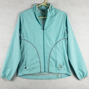 Lucy Women's M Full Zip Vented Athletic Track Windbreaker Jacket Mint Sporty - Picture 1 of 11