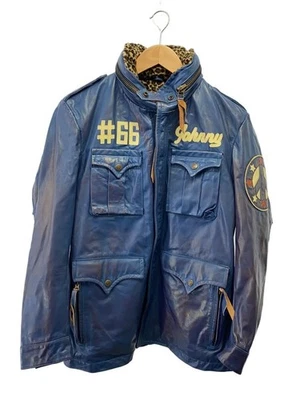 Schott Johnny Coat Leather Rare Blue M Single Rider Jacket - Image 1 of 4