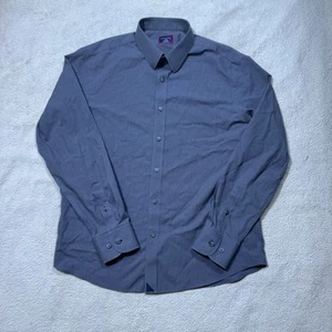 Camisa Untuckit Para Hombre Grande Abotonada Manga Larga Cuadros Gris Marcasín Oficina - Imagen 1 de 13