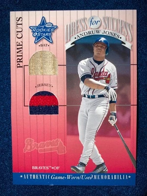 2001 Leaf Dress for Success Andruw Jones /50 #DFS-10 Game Worn/Used Jersey/bat🔥 - Image 1 of 3