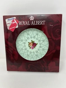 Plato de ensalada Royal Albert menta damasco 8 pulgadas porcelana de hueso - Imagen 1 de 5
