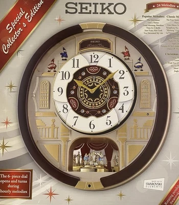 精工 施华洛世奇 Melodies In Motion 带 24 Melodies inc 6 圣诞节 QXM554BRh — 第 1/4 张图片